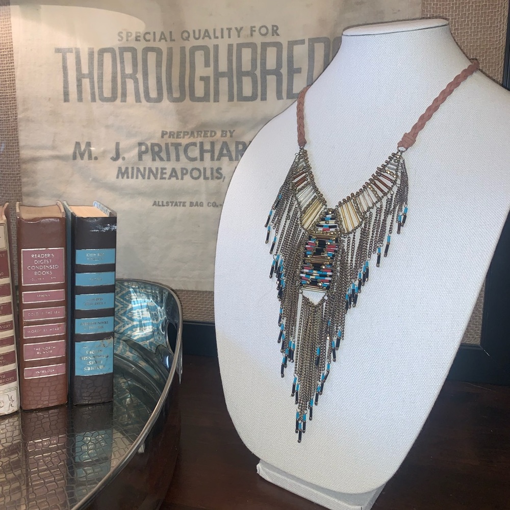 Express Brand • southwest • Braided Leather • Extensive bead and chain work